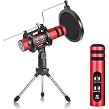 Femateボイスチェンジャーマイクコンデンサーマイク pc phone iphone ipadスマホ ゲーミング カラオケマイク マイクスタンド付き 録音 集音 生放送 配信用 Youtube Facebook Lineゲーム実況 マイク X2A