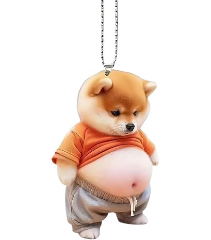 Amazon.co.jp: デブ 犬 猫 マスコット キーホルダー ボールチェーン 腹