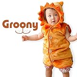 Groony グルーニー 着る毛布 シルキータッチ スリーパー ライオン柄 着ぐるみ 子供服 ベビー服 洗える 着丈53cm Sサイズ