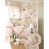 Glenna Jean Isabella Crib Skirt, Pink/Cream by Glenna Jean