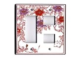 【有田焼】錦鉄仙花絵(5穴-A)コンセントカバー(左3穴/右2穴)