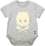 MONICA BABY BLUE ベビー ロンパース スカル 定番MONICA skullロンパース 60cm サイズ グレー コットン 2111517001