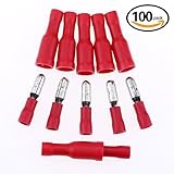 Hilitchi 100pcs 22-16 Gauge Insulated Male / Female Bullet Quick Splice Wire Terminals Wire Crimp Co