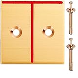 真鍮製境界用明示板 2穴 T字 50mm×50mm×2mm：【測量機器】：205-0126