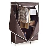 タンスのゲン スチール製 ハンガーラック カバー付き 幅120 棚板可動 ブラウン 31900013 BR