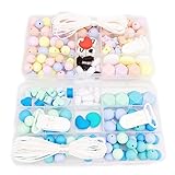 Mamimami Home 歯固め おしゃぶり DIYセット2個 長方形のプラスチックボックス 看護ネックレス 赤ちゃんのおもちゃ ママ授乳ジュエリー はがため チュアブルおしゃぶり 誕生日プレゼント