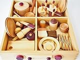 木のおもちゃSoopsori(スプソリ) 木製ままごと 食材食器調理器具豊富なデラックスセット ガスレンジ木箱入り 名入れ刻印つき(木箱のみアウトレット品）