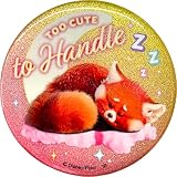 私ときどきレッサーパンダ/グリッター缶バッジB IBA257 ピンク