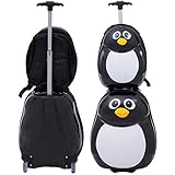 Costway 子供用 キッズ用 キャリーケース スーツケース キャリーバッグ リュックサック ベビーリュック 2点セット 機内持込み キャリー リュック 旅行 遠足 キャンプ おもちゃ収納 誕生日プ