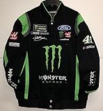 2017 Kurt Busch Monster EnergyメンズブラックTwill Nascarジャケットby JH Design