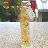 ハーバリウム ビンの中におとじ込められた植物 黄色オレンジ系 角ビンタイプ お祝い 誕生日プレゼントやインテリアに癒やしの空間 (イエロー)