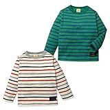 (グリーン/90cm)ベビー服 男の子 Tシャツ 長袖 Moujonjon ムージョンジョン やわらか天竺 綿100％ ソフトタッチ 日本製 ボーダー柄 男児 ベビー