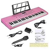 Hricane キーボード ピアノ 電子ピアノ 61鍵盤 200種類音色 200種類リズム 60曲デモ曲 LCDディスプレイ搭載 光る鍵盤 