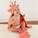 Baby Aspen, Lobster Laughs Lobster Hooded Towel, Red, 0-9 Months