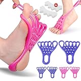 足指 トレーニング 足指 広げる サポーター 足裏マッサージ トレーニングチューブ 足指 足裏サポーター 筋トレ ストレッチバンド エクササイズ フィットネス 足裏トレーニング 足裏のストレッチ お風呂でも使える ソールストレッチバンド 男女兼用 (ピンク+ブルー,2ペア)