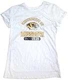 NCAA Officially Licensed Missouri Mizzou TigersレディースSpeckledホワイトShort Sleeved Shirt ( Large )