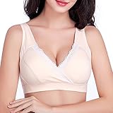 「UTOVME」授乳ブラ★ スリム ノンワイヤー★骨盤ベルト・トコちゃんベルト/授乳服/産前産後ブラ/産後ママ/敏感肌に/授乳インナー/妊婦ブラ/ダイエット クロスタイプ（肌色）