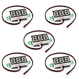 HiLetgo 5個セット 電圧メータ 3線 0.36インチ DC0-30V デジタル電圧メーター レッドLED ディスプレイ