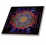 mimuluxのサイケデリックアート – Mandala 4曼荼羅インド仏教Hinduism Psychedellic New Ageハーモニーバランス瞑想 – タイル 4" ct_24832_1