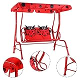 dreamsales16 Kidsパティオスイング椅子子供Porchベンチキャノピー2 Person Yard家具レッド
