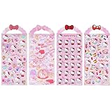 YAYAMIYA ぷくぷく3dシール 4枚セット 体シール ぷっくり かわいい おしゃれ デコシール ごほうび 子供 貼り付け可能 贈り物 手帳 携帯 DIY用 手帳用 貼り付け可能 女の子 (K5)