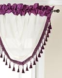 Stylemaster Soho Sheer Waterfall Valance with Faux Silkバンド、フリンジ、47 by 38-inch パープル Soho