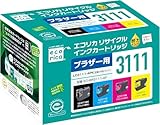 エコリカ ブラザー LC3111-4PK対応リサイクルインク 通常容量 4色パック DCP-J572N/J577N/J582N/J587N/J972N/J973N/J978N/J981N/J982N/J987N-W/MFC-J738D/J893N/J898N/J903/J998D 残量表示対応 封筒パッケージ【Amazon.co.jp限定】