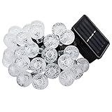 [8 Modes 30 LEDs] Amir Solar Crystal Ball String Lights, 20ft Globe Fairy String Lights Starry Light