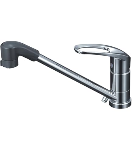 KVK KM5011TFEC キッチン 混合水栓 首振りシャワー付き シングル シングル混合栓 262mmパイプ付：KM5011｜キッチン用水栓：台付1穴