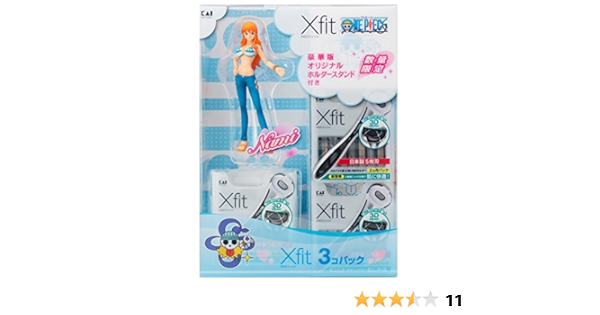 Amazon Co Jp Xfit クロスフィット 5枚刃カミソリ ワンピース企画第1弾3コパック オリジナルホルダースタンド ナミ ドラッグストア
