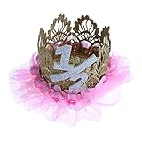 ノーブランド品 ベイビーガール　6ヶ月誕生日　ハット　クラウン　ヘッドバンド　フラワーパーティー　全２色 - シルバー