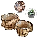 多肉植物　寄せ植え　鉢植え　収納ケース　バスケット　 家庭園芸　まるい形　通気性よい　綿麻製品　収納用品　麻ひも　シンプル　2セット