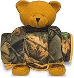 Infant Baby Camo Fleece Blanket W/ Hugging Bear Gift Set W/ Magnet, Camo by Trail Crest