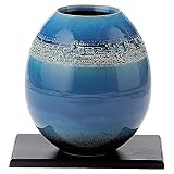 信楽焼 へちもん 花瓶 (黒板付) 紺碧 1-2590