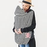 ボーダー柄あったか中綿ケープ FREE ブラウン