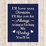 にあなたを愛しキャンバス印刷またはキャンバス壁アート保育園韻Nursery Quote Baby Boy Nursery Decor Navy Nursery画像ベビーシャワーギフト