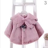 Nice Days（ナイス　ディズ） ベビー服 秋冬 キッズ コート マント 可愛い 爪デザイン 厚手 フェイクファー ふわふわ 防寒 暖かい お姫様 結婚式 パーティー (120, 紫)