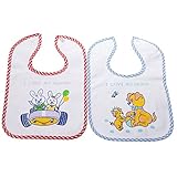 赤ちゃん・ベビー どうぶつのデザイン ベルクロストラップ スタイセット 2枚入 (ワンサイズ) (No.2)