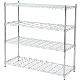 山善(YAMAZEN) スチールラック（幅120奥45）4段 メタルシェルフ SR-12124J