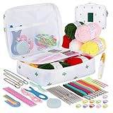 TOMMYFIELD 編み物 初心者 キット かぎ針編み ウール編み スターターキット 贈り物 毛糸 (ホワイト)