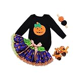 ANTETOKUPO　ベビー服　ハロウィン　女の子　四点セット　0～24ヶ月　スカート　ファーストシューズ　 (XL(12~4ヶ月), パープル) [並行輸入品]