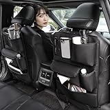 アルファード 専用 シートバックポケット 車 収納ポケット 後部座席用ドリンクホルダー ティッシュケース ALPHARD アルファード 40系 アクセサリー 内装パーツ キックガード 小物入れ 大容量 多機能 カー用品 便利グッズ 車内 (2個セット ブラック) 30系・40系はシートに握りハンドルが付いているため、本品の取り付けに隙間や浮きが生じる恐れがあります。