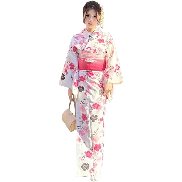 Amazon | （ディータ）Dita レディース 浴衣 5点セット ピンク 白 花柄