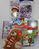子供のおもちゃギフトバスケットadorable2016ブラウンぬいぐるみクリスマスBear、プッシュ& Go Vehicle , Holidayアクティビティパッド&クレヨン3つクリスマスブック、、ホ