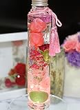 【高価な薔薇入り】かわいいロングボトル　プリザーブドフラワー　ハーバリウム　ラッピング付き　植物標本 東京ミリオンフラワーオリジナル (ピンクフラワー)