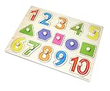【KUENTAI】木製パズル 子供 知育玩具 数字・図形・果物・野菜・動物・×数字 アルファベット カラフル プレゼントにも おもちゃ キッズ 赤ちゃん (数字)