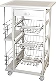AZUMAYA キッチンワゴン ボトル ホワイト色 BLR-207WH