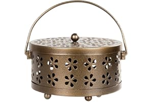 Mosquito Coil Holder, Incense Spirals Holder, Mosquito Coil Incense Burner with Mesh Stand, Hanging Design, 16.5 x 8.5 cm (Br