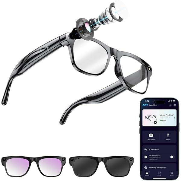 Amazon.co.jp: [Sxhlseller] カメラ付き AI スマートグラス、25 言語