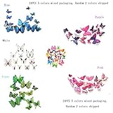 Lonfxing 24 PCS 3D Butterfly Wall Stickers Art DecorationsDIY Decorations Art Decor Wall Stickers fo